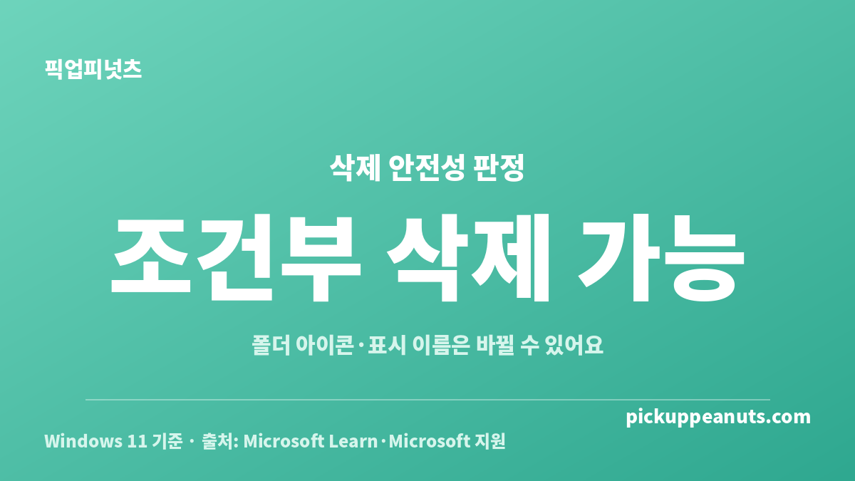 desktop.ini 삭제해도 되나요 위치별 안전성 판정 카드