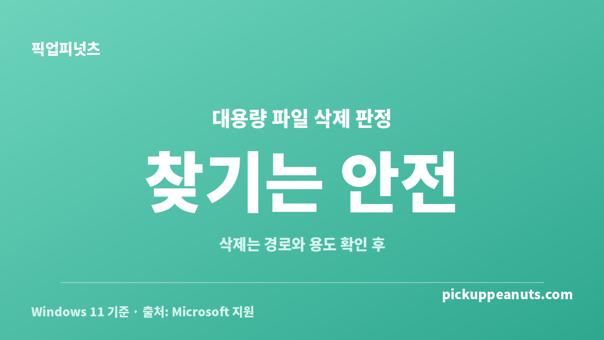숨은 대용량 파일을 발견한 뒤 삭제 전 확인해야 할 안전성 판정 카드