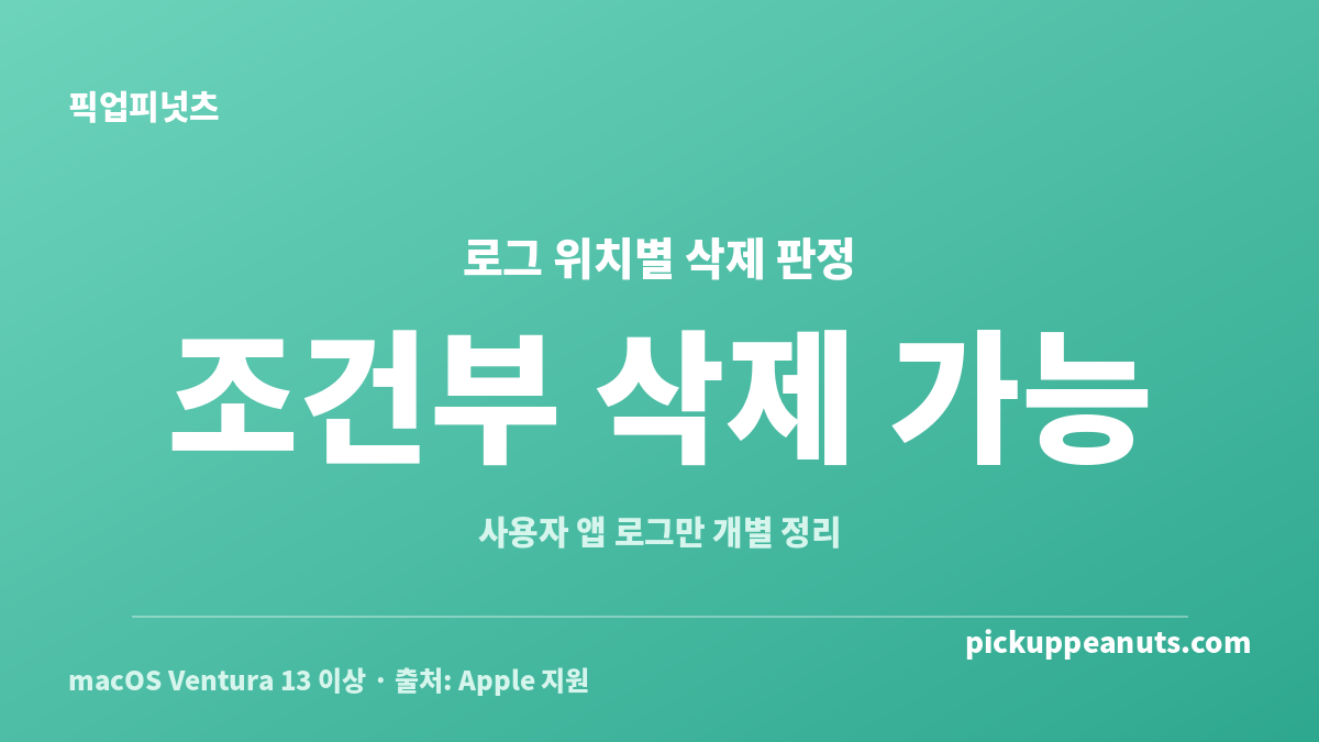 맥 로그 파일 삭제해도 되나요 질문에 대한 위치별 안전성 판정표
